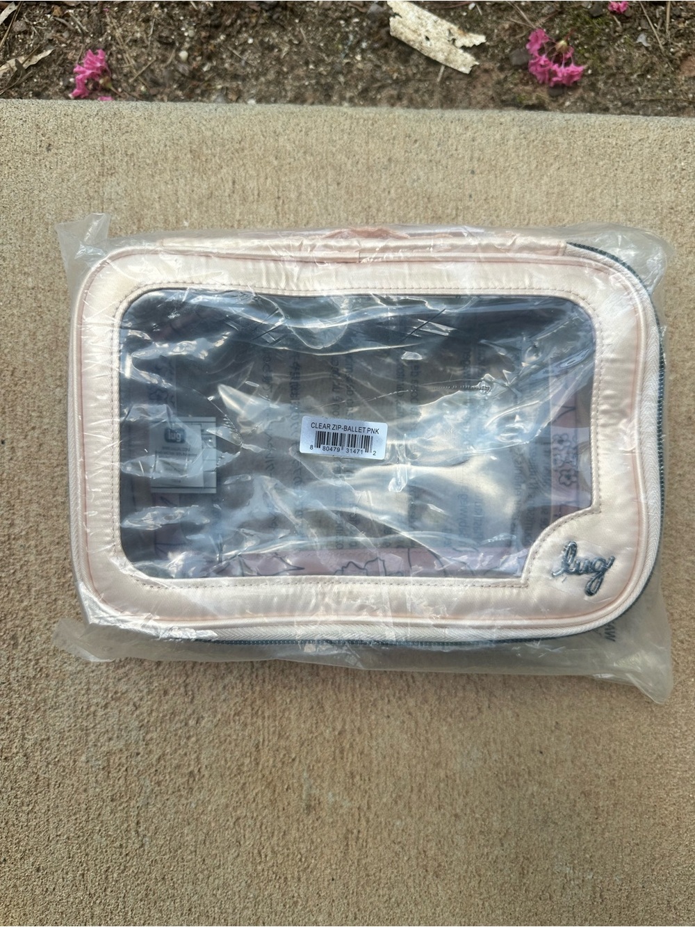 Lug Clear Zip Cosmetic Case in Ballet Pink